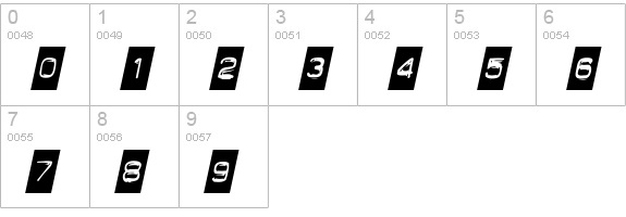 Blackout Italic numbers 0-9 preview