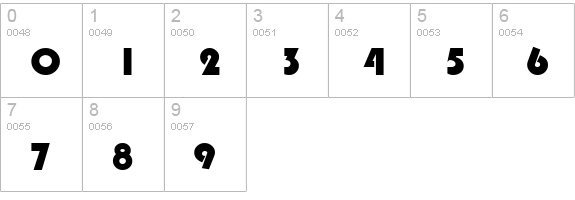 Blimpo Regular numbers 0-9 preview