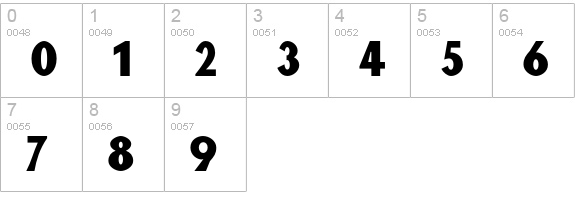Blink Wide numbers 0-9 preview