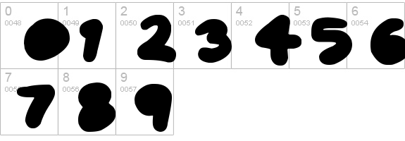 Blob Toon Shadows
 numbers 0-9 preview