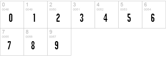 Block Condensed Normal numbers 0-9 preview