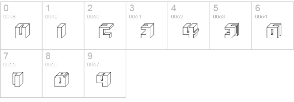 BlockedOutline numbers 0-9 preview