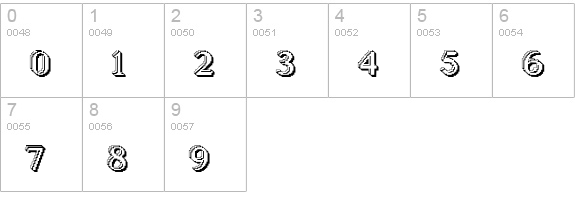 Blockstepped 3D numbers 0-9 preview