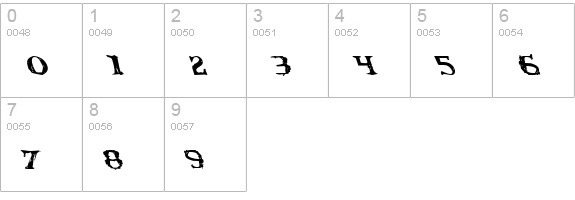Blood Crow Leftalic numbers 0-9 preview