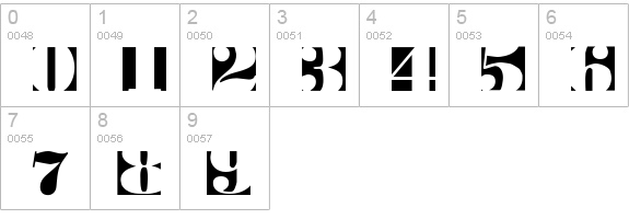 BodoblackSquares numbers 0-9 preview