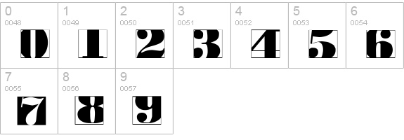 BodoblackSquaresInvers numbers 0-9 preview