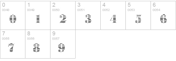 BodoniAlien-Regular numbers 0-9 preview