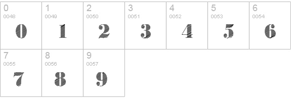 BodoniRising2-Regular numbers 0-9 preview