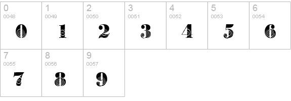 BodoniWinding2-Regular numbers 0-9 preview