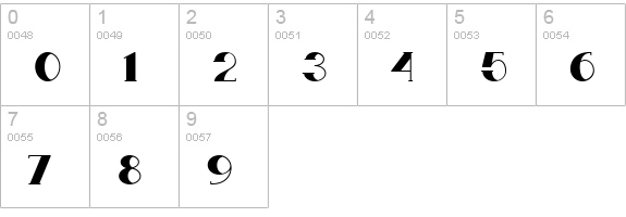 Boldatin ExtraBold numbers 0-9 preview