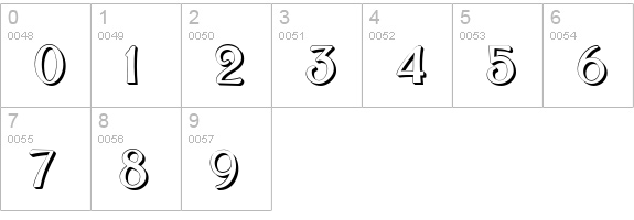 Bolton Sans Embossed numbers 0-9 preview