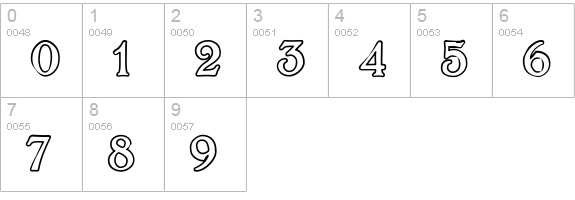 BoltonOutline numbers 0-9 preview