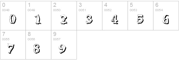BONKERS - shadow numbers 0-9 preview