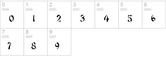 Bonzai Regular numbers 0-9 preview