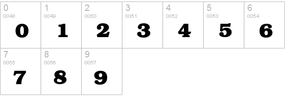 Book-Bold-Regular numbers 0-9 preview