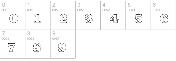 BookmanOutline numbers 0-9 preview