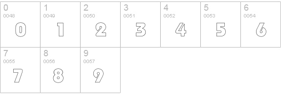 Bordeaux Black Hollow numbers 0-9 preview
