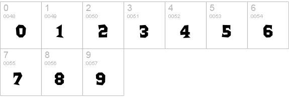 Bordello-Bold numbers 0-9 preview