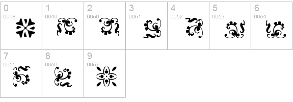 Borderbats-Fleur Regular numbers 0-9 preview