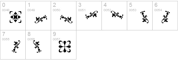 Borderbats Fleur2 numbers 0-9 preview