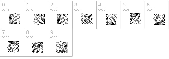 BordersOrnamentsP04 numbers 0-9 preview