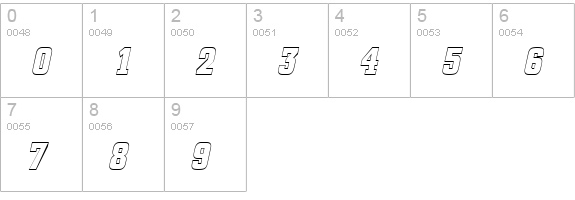 BorghsHollowCondensed Italic numbers 0-9 preview