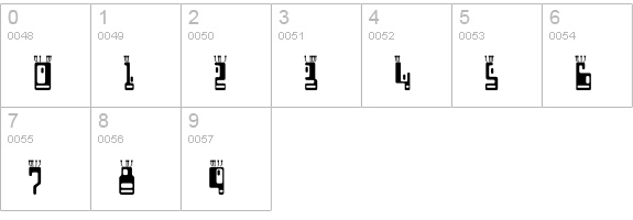 Boron Regular numbers 0-9 preview