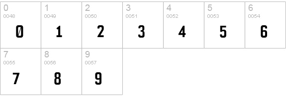 Bourgeois BoldCond numbers 0-9 preview