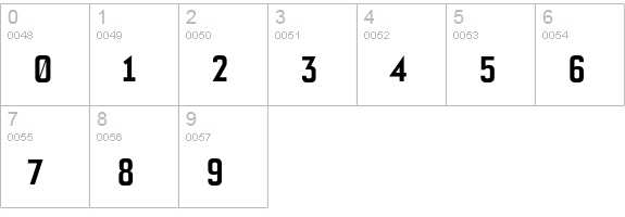 Bourgeois BoldCondAlt numbers 0-9 preview