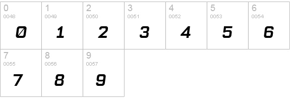 Bourgeois BoldItal numbers 0-9 preview