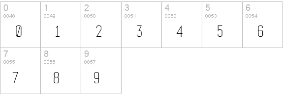 Bourgeois LightCondAlt numbers 0-9 preview