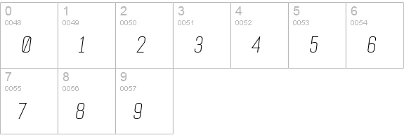 Bourgeois LightCondItal numbers 0-9 preview