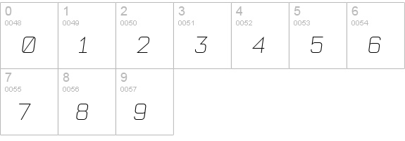 Bourgeois LightItalAlt numbers 0-9 preview