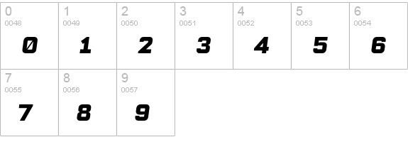 Bourgeois UltraItal numbers 0-9 preview