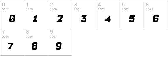 Bourgeois UltraItalAlt numbers 0-9 preview
