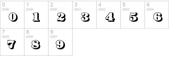 BowersShadow numbers 0-9 preview