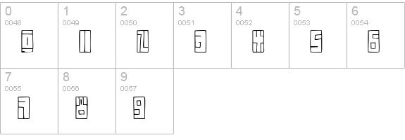 Box Font numbers 0-9 preview