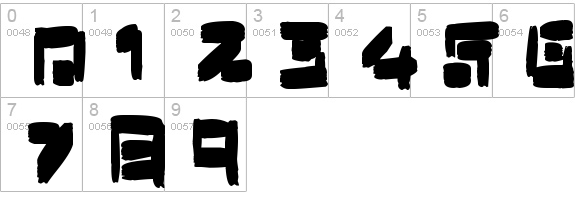 Boxybrush
 numbers 0-9 preview