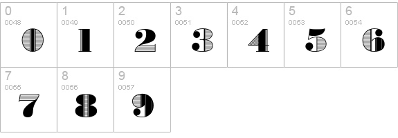 BradleyInitials numbers 0-9 preview