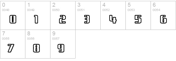 Braeside Outline numbers 0-9 preview