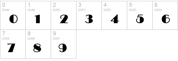 Brando Bold numbers 0-9 preview
