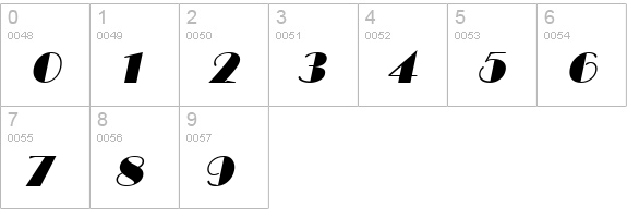 Brando Italic numbers 0-9 preview