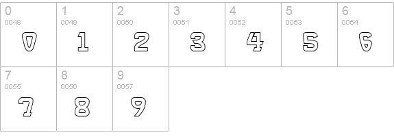 Brassett_Outline numbers 0-9 preview
