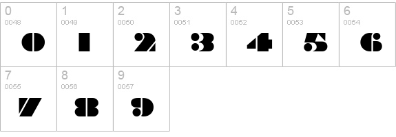 Bravado Regular numbers 0-9 preview