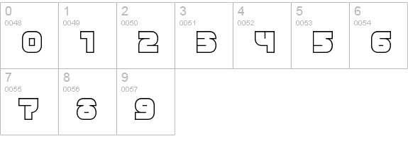 Breakbeat BTN Outline numbers 0-9 preview