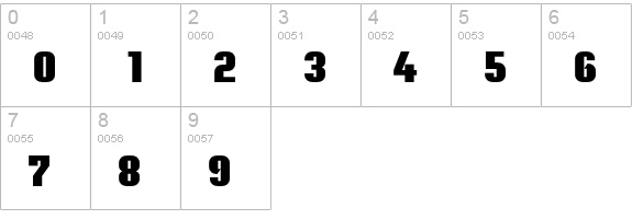 Briem Akademi Std Black numbers 0-9 preview