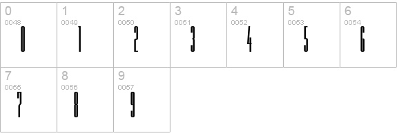 Briem Akademi Std Black Compressed numbers 0-9 preview