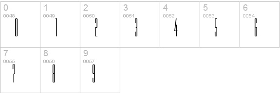 Briem Akademi Std Semibold Compressed numbers 0-9 preview