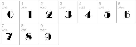 Broadway Engraved numbers 0-9 preview