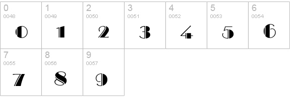 Broadway-Engraved-Caps-Regular numbers 0-9 preview